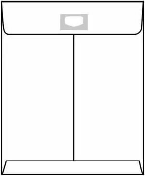 Open End Catalog Envelopes, 10" x 13", 28#, White Kraft, Center Seam, Multi-Tak Seal (Box of 500)