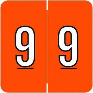 Barkley FNDBM Compatible  "9" Numeric Labels, Laminated Stock, 1-1/2" x 1-1/2" Individual Numbers - Roll of 500