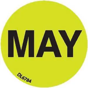 1" Diameter "May" Months of the year labels (500 per Roll)