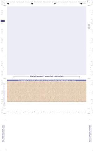 Brown Pressure Seal Check, Middle Position, Security, EZ Fold (Carton of 2,000)