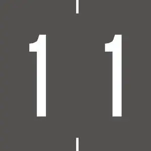 Ames Compatible "1" Numeric Labels, Laminated Stock, 1-7/8" X 1-7/8" Individual Numbers - Roll of 500