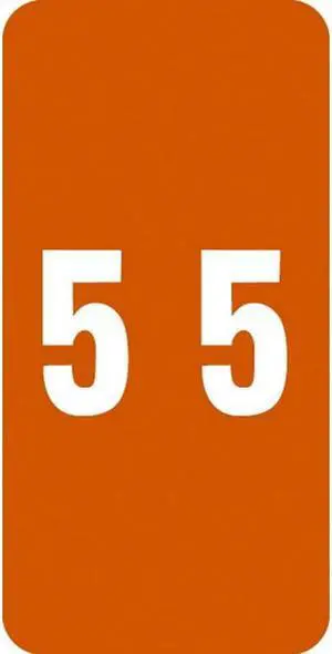 Smead Compatible Numeric "5" Labels, Matte Stock, 2" X 1" Individual Numbers - Roll of 250