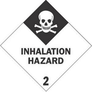 4" x 4" Inhalation Hazard D.O.T. Class 2 Hazard Labels (500 per Roll)