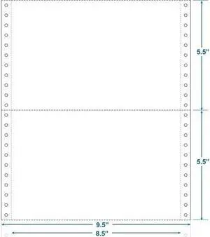 9-1/2" x 5-1/2" (W x H) Continuous 20# Computer Paper, Blank (Carton of 4800)