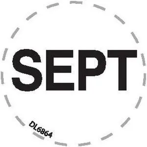 1" Diameter "Sept" Months of the year labels (500 per Roll)