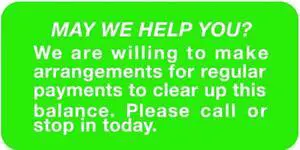 Billing Labels, MAY WE HELP YOU?, Green, 2" x 1", (Pack of 252)