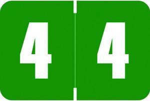 Digi Color DXNM Compatible Numeric "4" Labels, Laminated Stock, 1-5/8" x 15/16" Individual Numbers - Roll of 250