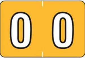 Colwell Compatible Numeric "0" Labels, Polylaminated Stock, 1" X 1-1/2" Individual Numbers - Roll of 500