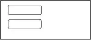 #10, Double Window Envelope, 4-1/8" x 9-1/2", 24# White Wove, Quick Stick Seal (Box of 500)
