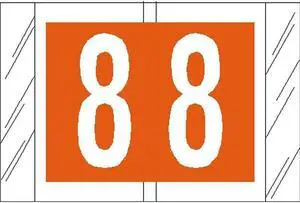 Tabbies Compatible "8" Numeric Labels, Laminated Stock, 1" X 1-1/2" Individual Numbers - Roll of 500