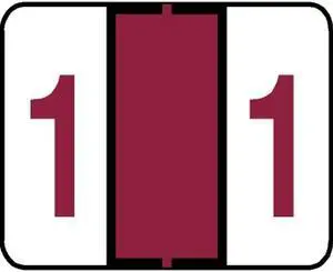 Jeter 6100 Compatible Numeric "1" Labels, Laminated Stock, 15/16" X 1-5/8" Individual Numbers - Roll of 500