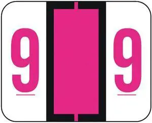 File Doctor Compatible  "9" Numeric Labels, Laminated Stock, 1-1/4" x 1" Individual Numbers - Roll of 500