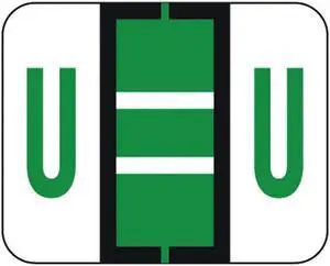 File Doctor FDAV Compatible Alpha Labels "U", Vinyl Stock, 1-1/4" X 1". Rolls of 500