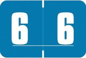 Digi Color DXNM Compatible Numeric "6" Labels, Laminated Stock, 1-5/8" x 15/16" Individual Numbers - Roll of 250