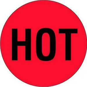 2" Diameter Hot Circle Labels (500 per Roll)