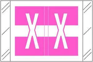 Tabbies Compatible "X" Labels, Polylaminated 100# Stock, 1 " X 1-1/2" Individual Letters - Roll of 500