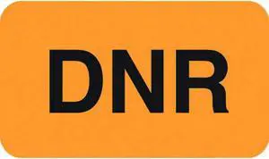 Advanced Directive labels, DNR Labels, Fluorescent Orange, 1-1/2" x 7/8", (Roll of 250)