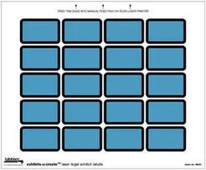 Legal Exhibits-U-Create Labels, Blue, 1-5/8" X 1" (Pack of 240 Labels)