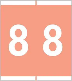 Barkley NSFM Compatible "8" Numeric Labels, Laminated Stock, 1-11/16" X 1-1/2" Individual Numbers - Roll of 500