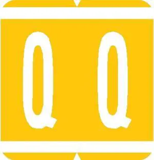 GBS Compatible "Q" Labels, Laminated Stock, 1-5/16" X 1-1/4" Individual Letters - Pack of 200