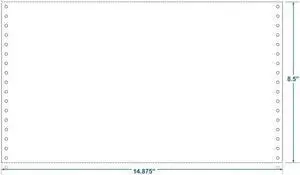 14-7/8" x 8-1/2" (W x H) Continuous 20# Computer Paper, Blank (Carton of 2600)