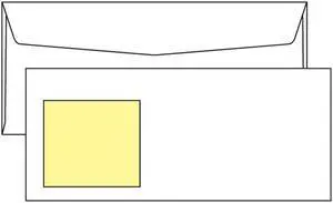 #10 4-1/8" x 9-1/2" Peel 'n View Detachable Yellow Note / Hidden Window Envelopes, 24# White 92% Brightness (Box of 500)