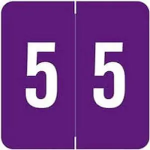Sav-Tyme MDRL Compatible "5" Numeric Labels, Laminated Stock, 1-1/2" X 1-1/2" Individual Numbers - Roll of 500