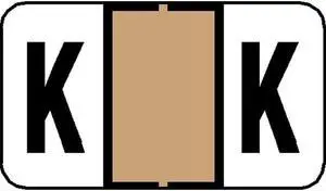 Jeter 7200 Compatible "K" Labels, Laminated Stock, 15/16" X 1-5/8", Individual Letters - Pack of 225