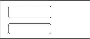 #10, Double Window Envelope, 4-1/8" x 9-1/2", 24# White Wove, (Box of 500)