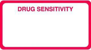 Allergy Warning Labels, DRUG SENSITIVITY - Blue/White, 3-1/4" X 1-3/4" (Roll of 250)