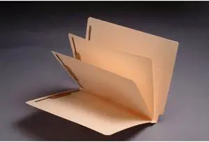 11pt Manila Folders, Full Cut END TAB, Letter Size, 2 Dividers Installed (Box of 25)