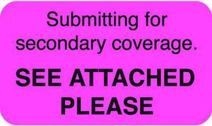 Insurance Labels, Seee Attached Labels, Fluorescent Pink, 1-1/2" x 7/8" (Roll of 250)
