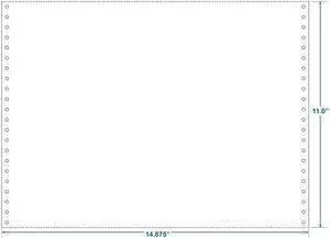 14-7/8" x 11" (W x H) Continuous 15# Computer Paper, Blank (Carton of 3500)