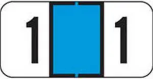 Jeter Compatible Numeric "1" Labels, Polylaminated Stock, 3/4" X 1-1/2" Individual Numbers - Roll of 500
