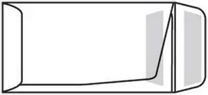#DV-34 Open End Bank Deposit Envelopes, 3-3/4" x 7", 24# White, Drive-In Teller w/ Pres-Stik, Double Pocket (Box of 500)