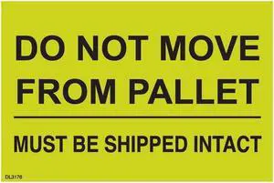 4" x 6"  Do not move from pallet must be shipped intact Labels (500 per Roll)