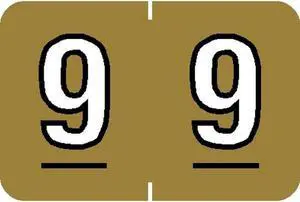 Barkley NBKM Compatible Numeric "9" Labels, Laminated Stock, 1" X 1-1/2" Individual Numbers - Roll of 500 Barkley NBKM Compatible Numeric "9" Labels, Laminated Stock, 1" X 1-1/2" Individual Numbers - Roll of 500