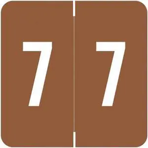 Barkley FNDBM Compatible  "7" Numeric Labels, Laminated Stock, 1-1/2" x 1-1/2" Individual Numbers - Roll of 500