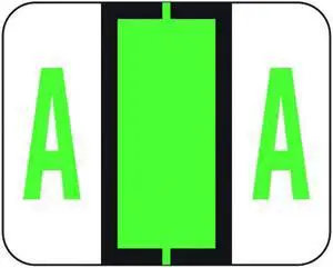 File Doctor FDAV Compatible Alpha Labels "A", Vinyl Stock, 1-1/4" X 1". Rolls of 500