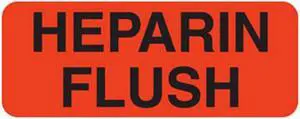 Heparin Flush 2-1/4" x 7/8" Fl-Red Label (Roll of 420)