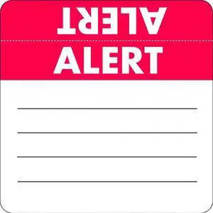 Medical Alert Labels, ALERT - Red/White (Wrap Around) 2" X 2" (Roll of 250)