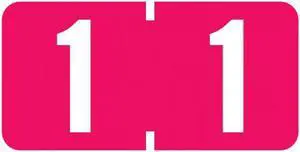 Tab Compatible Mini Numeric "1" Labels, Vinyl Kimdura Stock, 1/2" X 1" Individual Numbers - Roll of 500