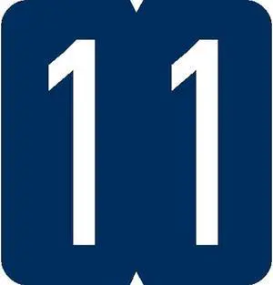 GBS Compatible Numeric "1" Labels, Laminated Stock, 1-5/16" X 1-1/4" Individual Numbers - Roll of 500
