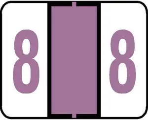 Jeter 6100 Compatible Numeric "8" Labels, Laminated Stock, 15/16" X 1-5/8" Individual Numbers - Roll of 500