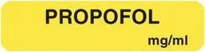 Propofol 1-1/4" x 5/16" Fl-Yellow Label (Roll of 760)