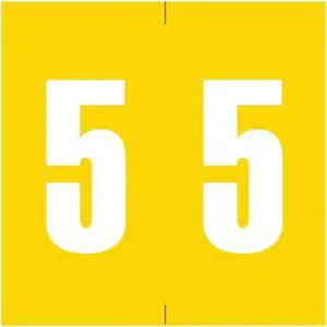 IEC/AFV Compatible Numeric "5" Labels, Laminated Stock, 1-7/8" X 1-7/8" Individual Numbers - Roll of 500