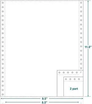 2-Ply Carbonless Paper, Blank, Form Size 9-1/2" x 11" (W x H) (Carton of 1800)