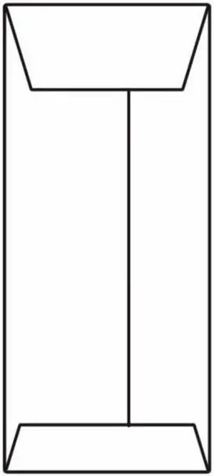 #11 Open End Policy Envelopes, 4-1/2" x 10-3/8", 28#, White, Center Seam (Box of 500)