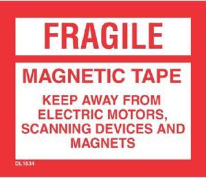 4" x 4-3/4" Fragile Magnetic Tape Labels (500 per Roll)
