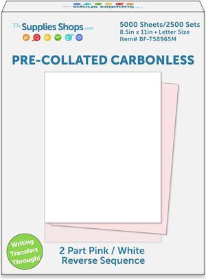 2-Part Reverse Sequence Pink / White Pre-Collated Carbonless Paper (Carton of 5000 Sheets) 2-Part Reverse Sequence Pink / White Pre-Collated Carbonless Paper (Carton of 5000 Sheets)